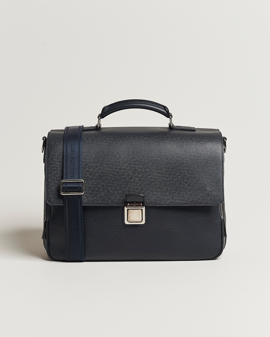 Men | Louis Vuitton Pre-Owned Vassili Briefcase Navy | Louis Vuitton Pre-Owned | Vassili Briefcase Navy