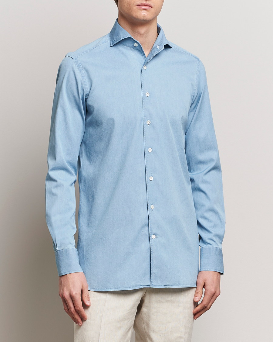 Men |  | 100Hands | Ice Wash Denim Shirt Light Blue