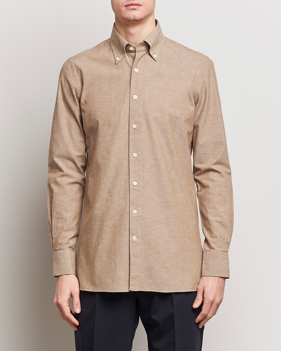 Men |  | 100Hands | Japanese Chambray Shirt Brown