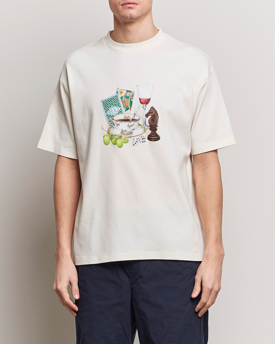 Men | T-Shirts | Drôle de Monsieur | Apres Midi T-Shirt Cream