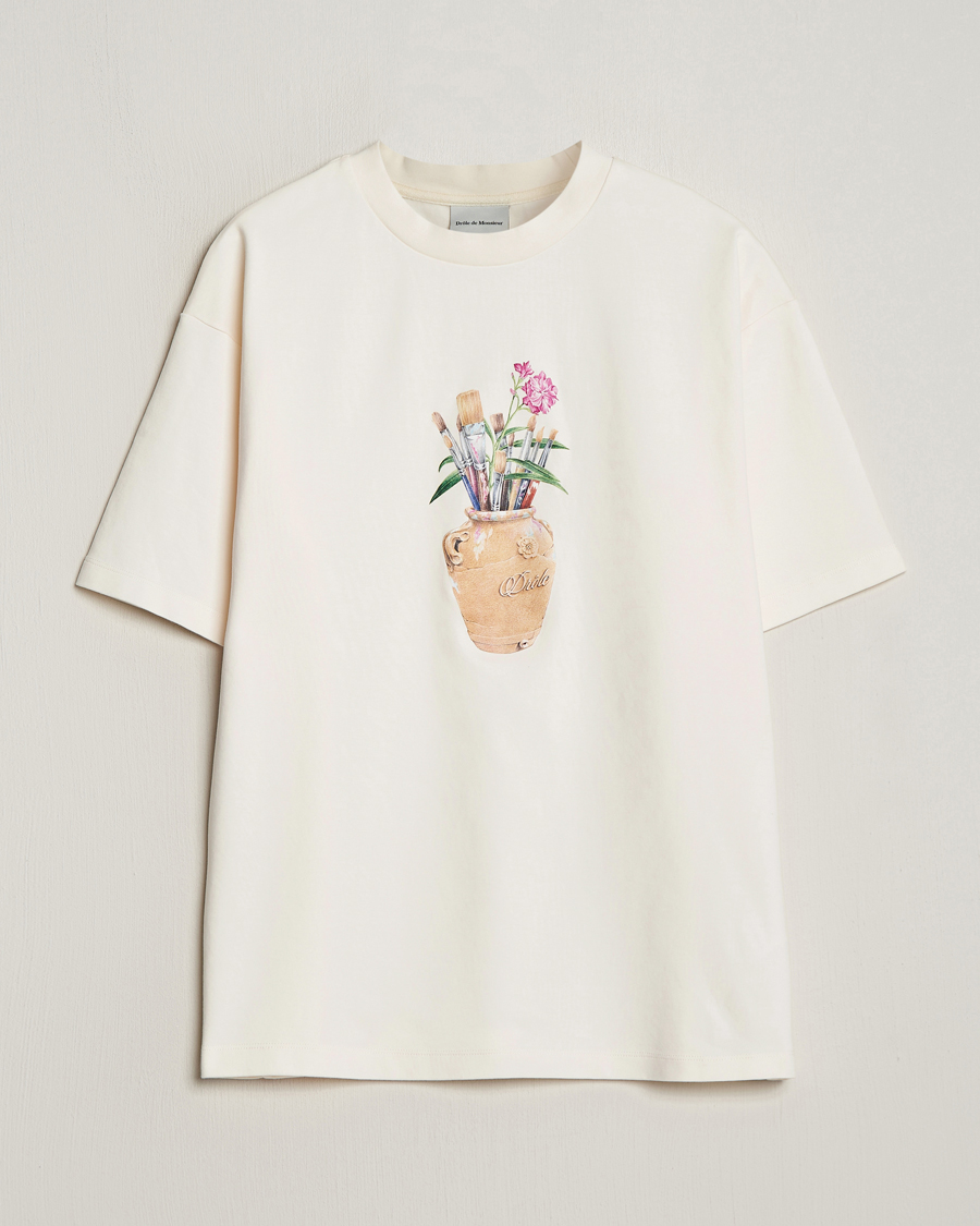 Men | T-Shirts | Drôle de Monsieur | Pinceaux T-Shirt Cream