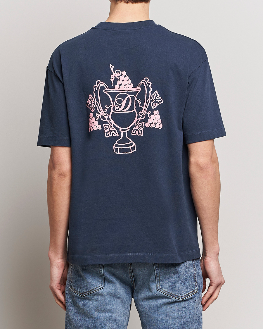 Men | T-Shirts | Drôle de Monsieur | Blason Embroidered T-Shirt Midnight Blue
