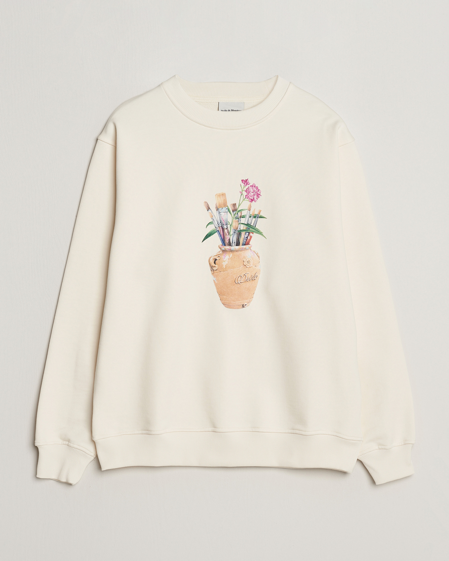 Men | Sweaters & Knitwear | Drôle de Monsieur | Pinceaux Sweatshirt Cream