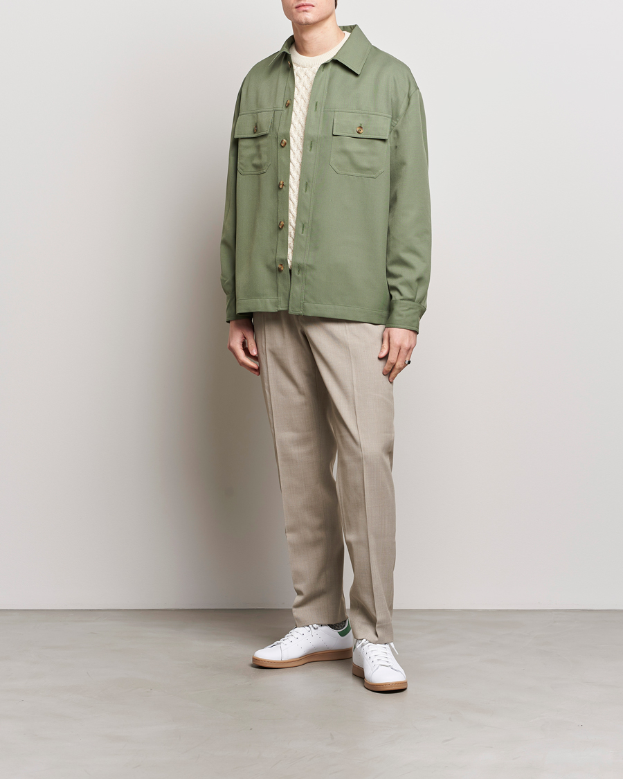 Men | Shirts | Drôle de Monsieur | Wool Overshirt Khaki