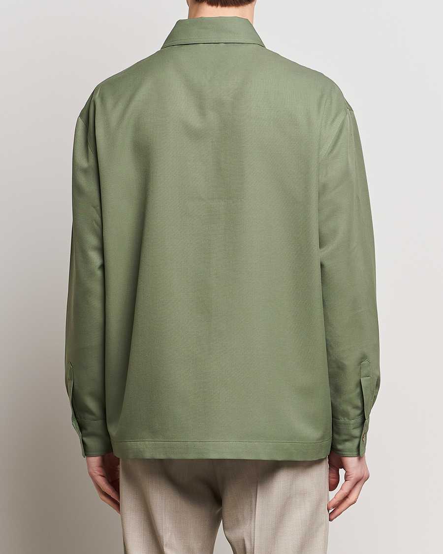 Men | Shirts | Drôle de Monsieur | Wool Overshirt Khaki