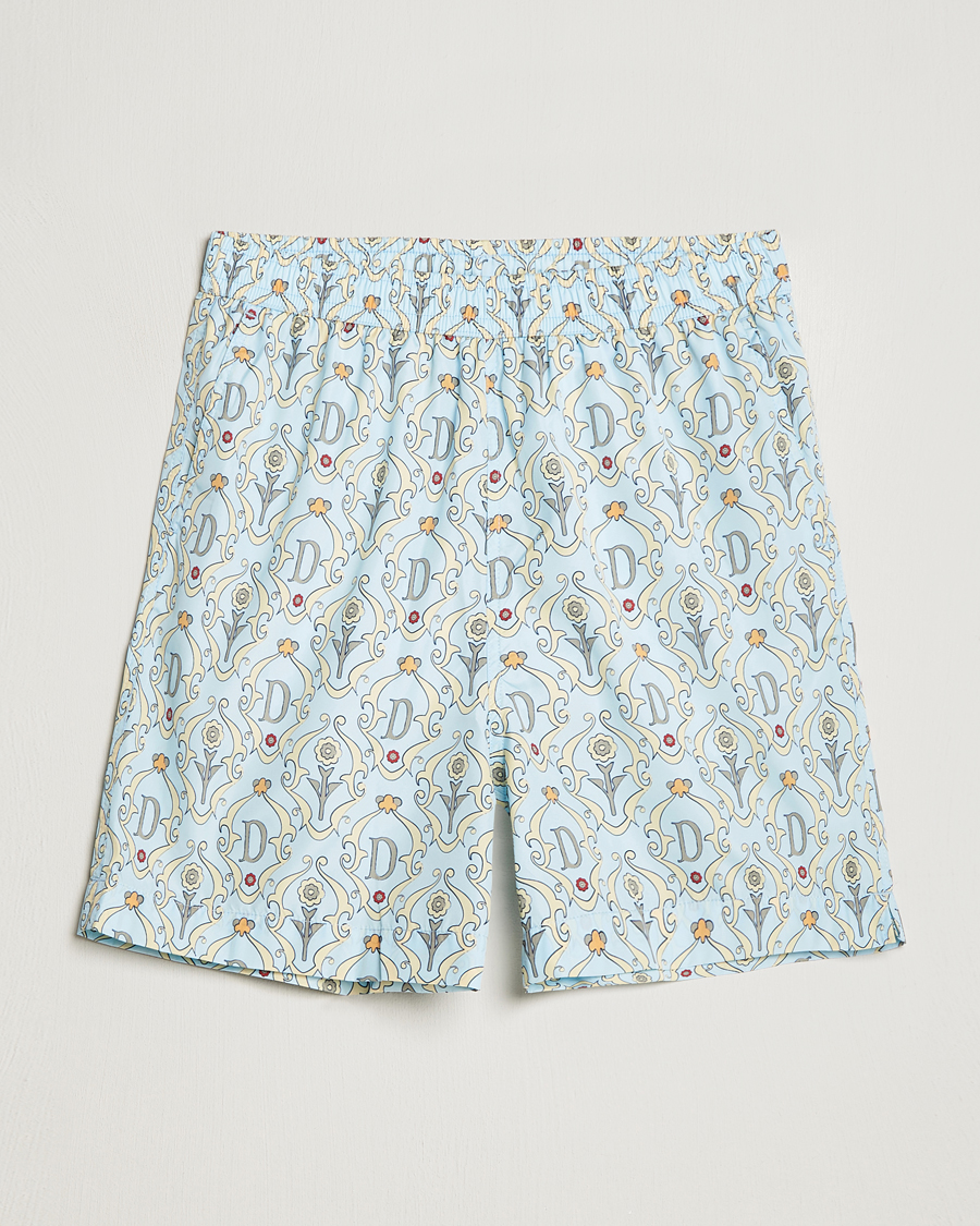 Men | Swimwear | Drôle de Monsieur | Ornaments Swim Shorts Light Blue