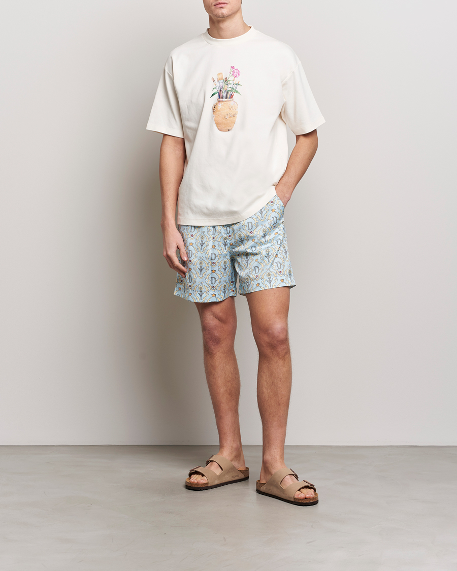 Men | Swimwear | Drôle de Monsieur | Ornaments Swim Shorts Light Blue