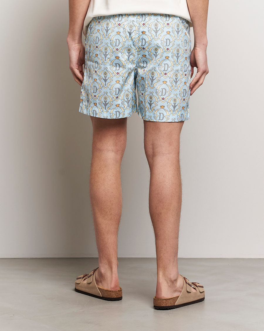 Men | Swimwear | Drôle de Monsieur | Ornaments Swim Shorts Light Blue