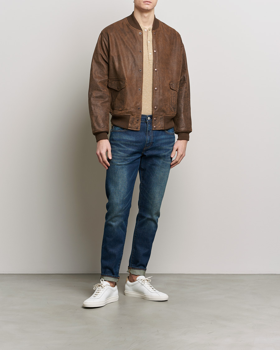 Men | Coats & Jackets | RRL | Wright Leather Jacket Brown