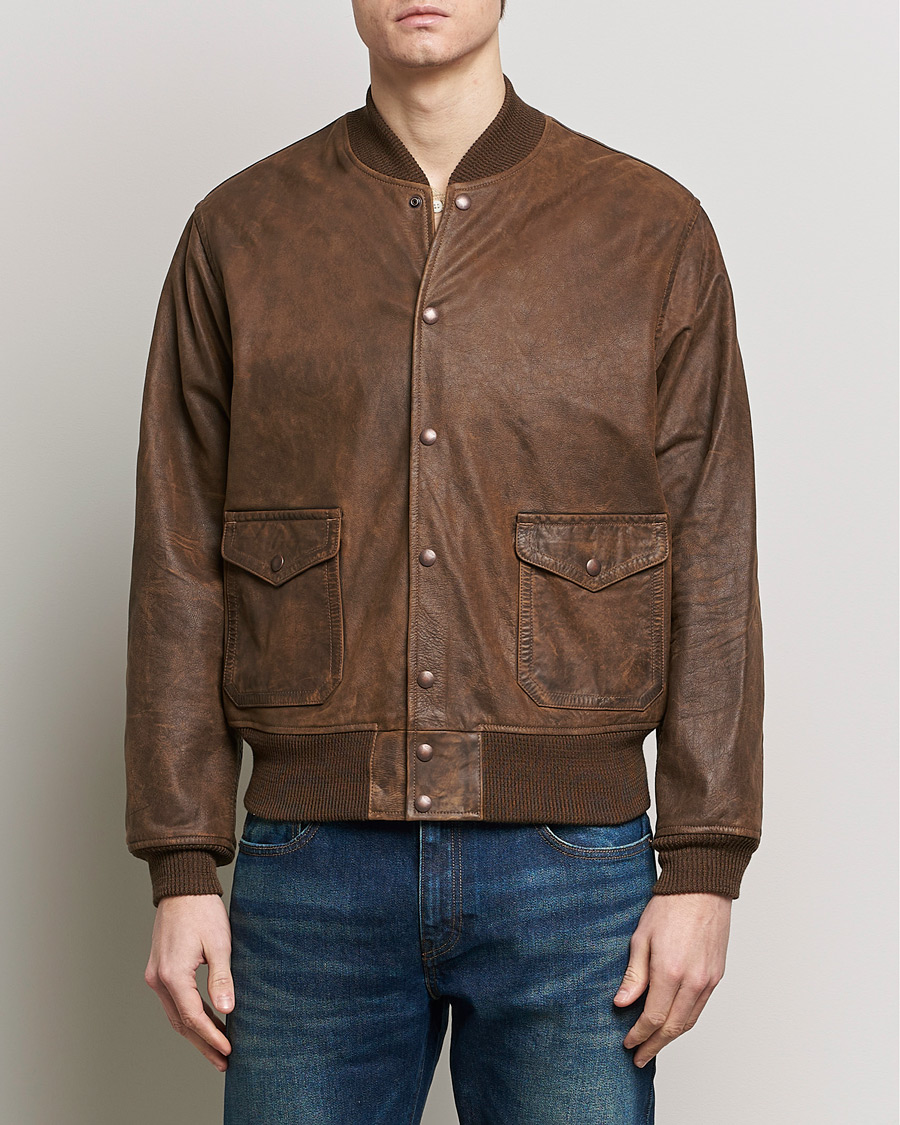 Men | Coats & Jackets | RRL | Wright Leather Jacket Brown