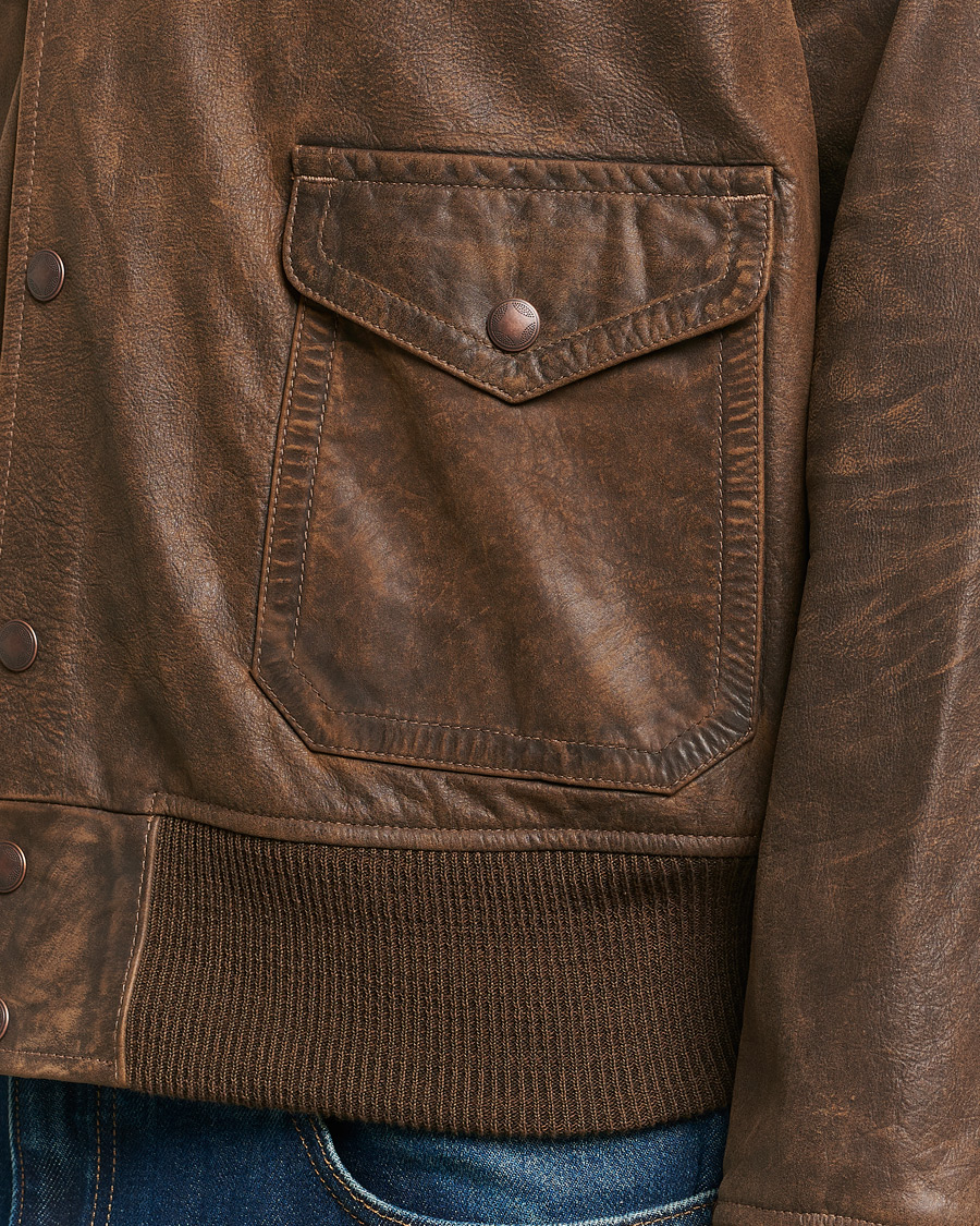Men | Coats & Jackets | RRL | Wright Leather Jacket Brown