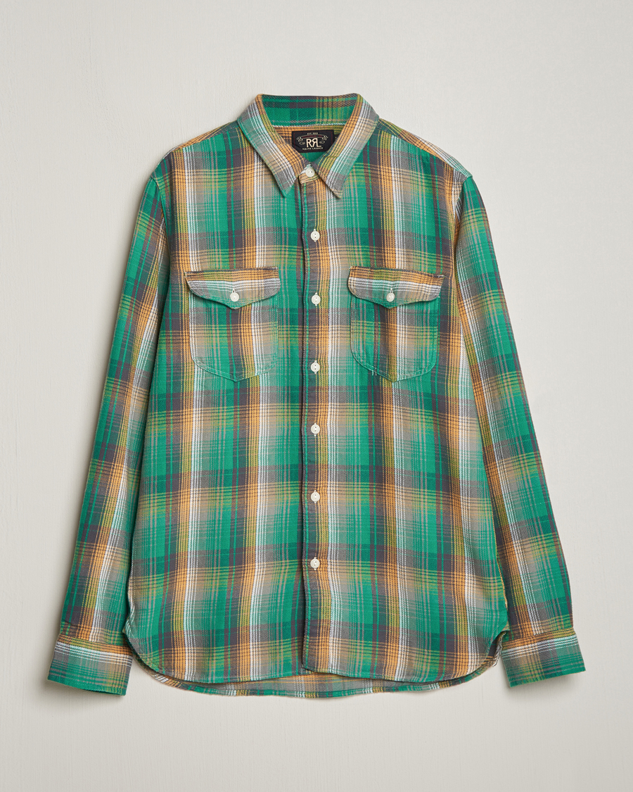 Men | Shirts | RRL | Preston Double Pocket Shirt Green/Yellow