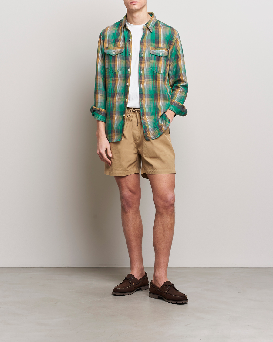 Men | Shirts | RRL | Preston Double Pocket Shirt Green/Yellow
