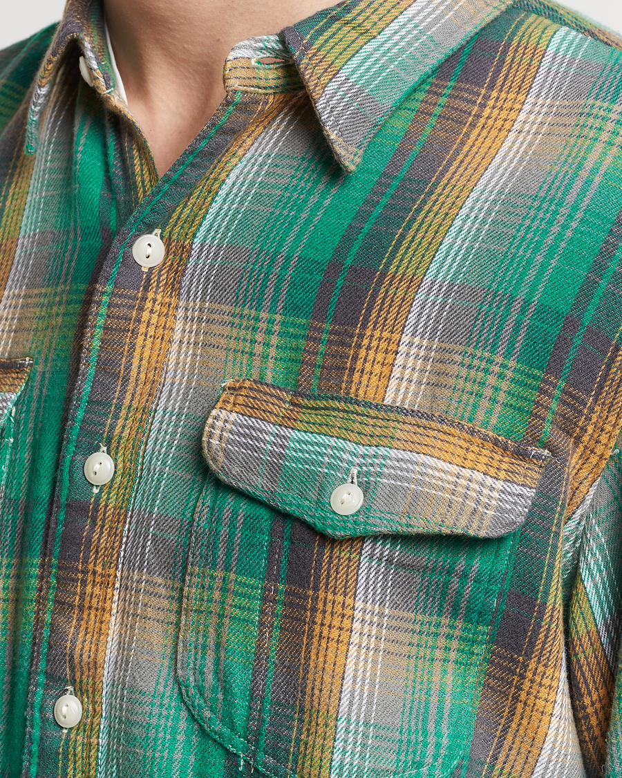 Men | Shirts | RRL | Preston Double Pocket Shirt Green/Yellow