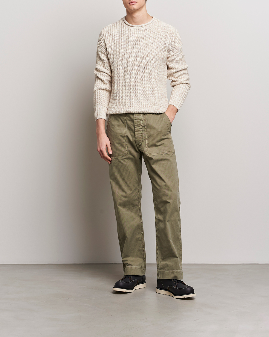 Men | Sweaters & Knitwear | RRL | Cotton/Linen Crew Neck Pullover Raw White
