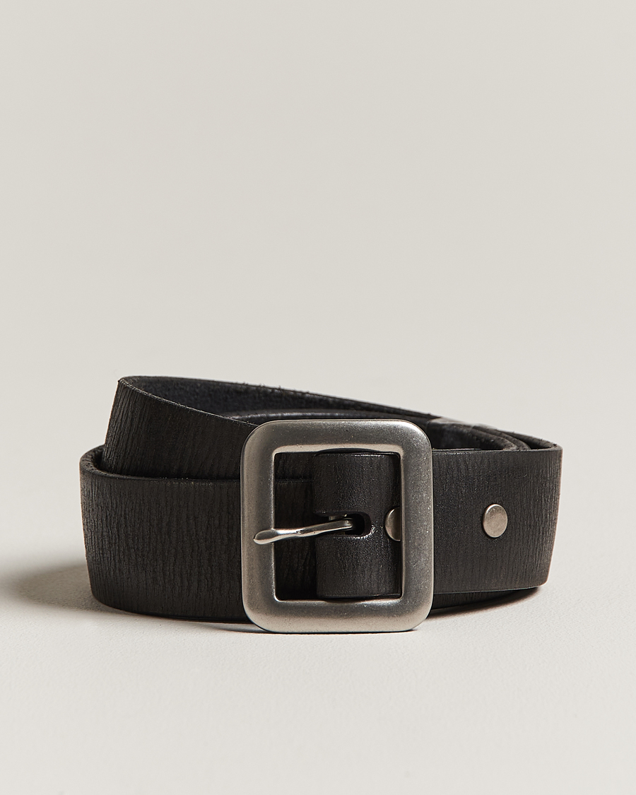 Men | RRL Tumbled Leather Belt Vintage Black | RRL | Tumbled Leather Belt Vintage Black