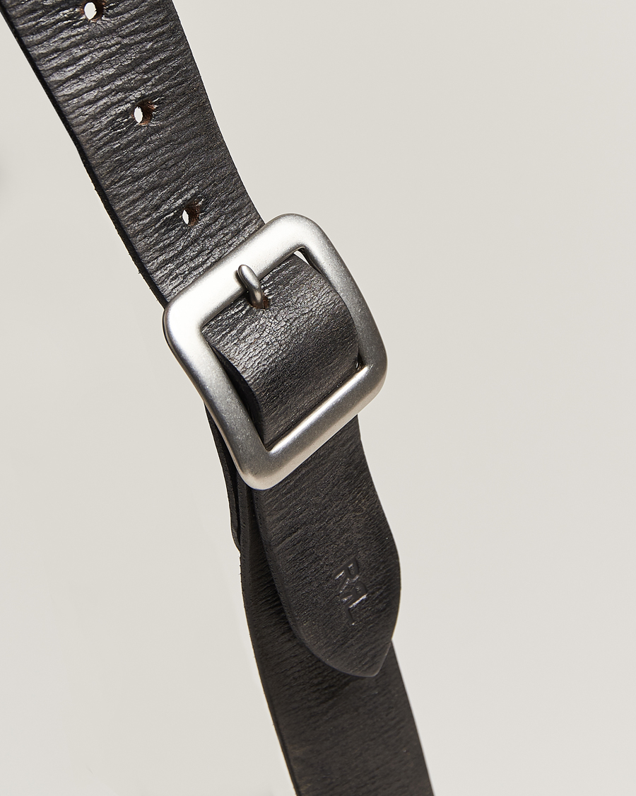 Men | RRL Tumbled Leather Belt Vintage Black | RRL | Tumbled Leather Belt Vintage Black