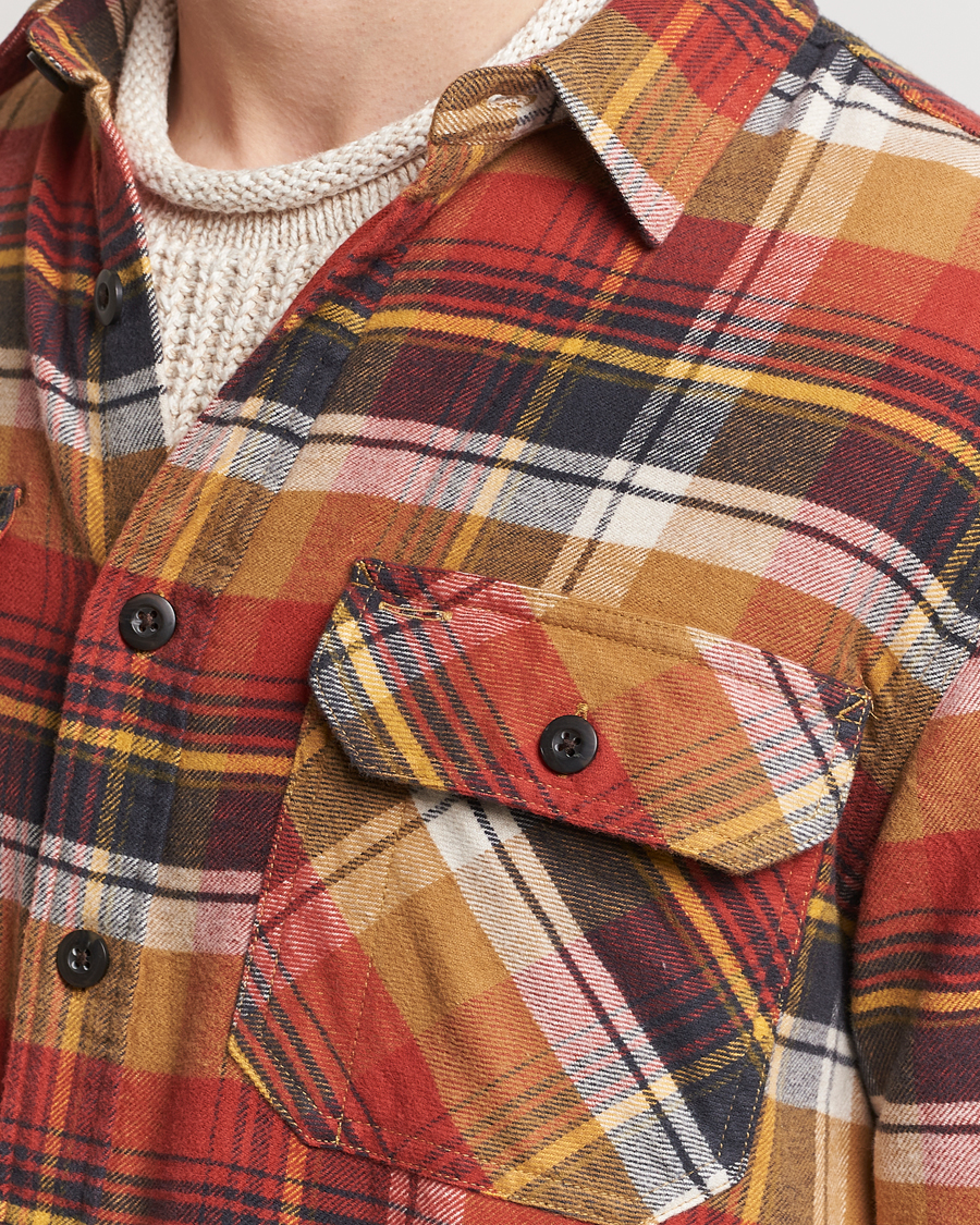 Men | Shirts | Pendleton | Burnside Flannel Shirt Tan/Red Plaid