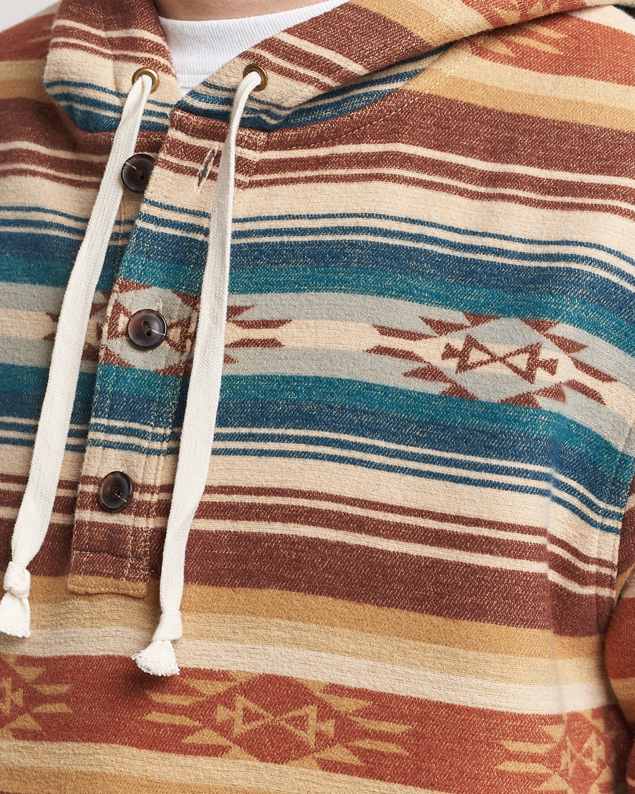 Men | Sweaters & Knitwear | Pendleton | Driftwood Hoody Azure/Brown Stripe