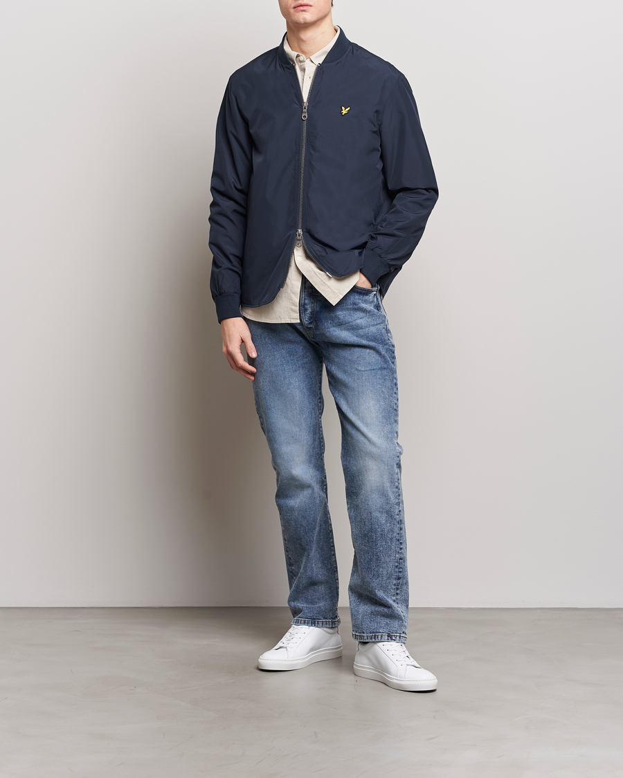 Men | Coats & Jackets | Lyle & Scott | Nylon Bomber Jacket Dark Navy