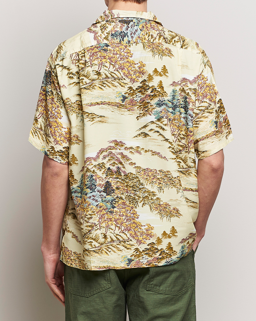 Men | Shirts | orSlow | Printed Rayon Camp Shirt Yellow