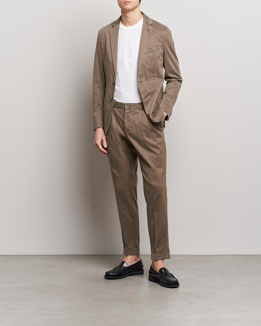 Men | Business & Beyond | BOSS BLACK | Hanry Cotton Suit Open Brown
