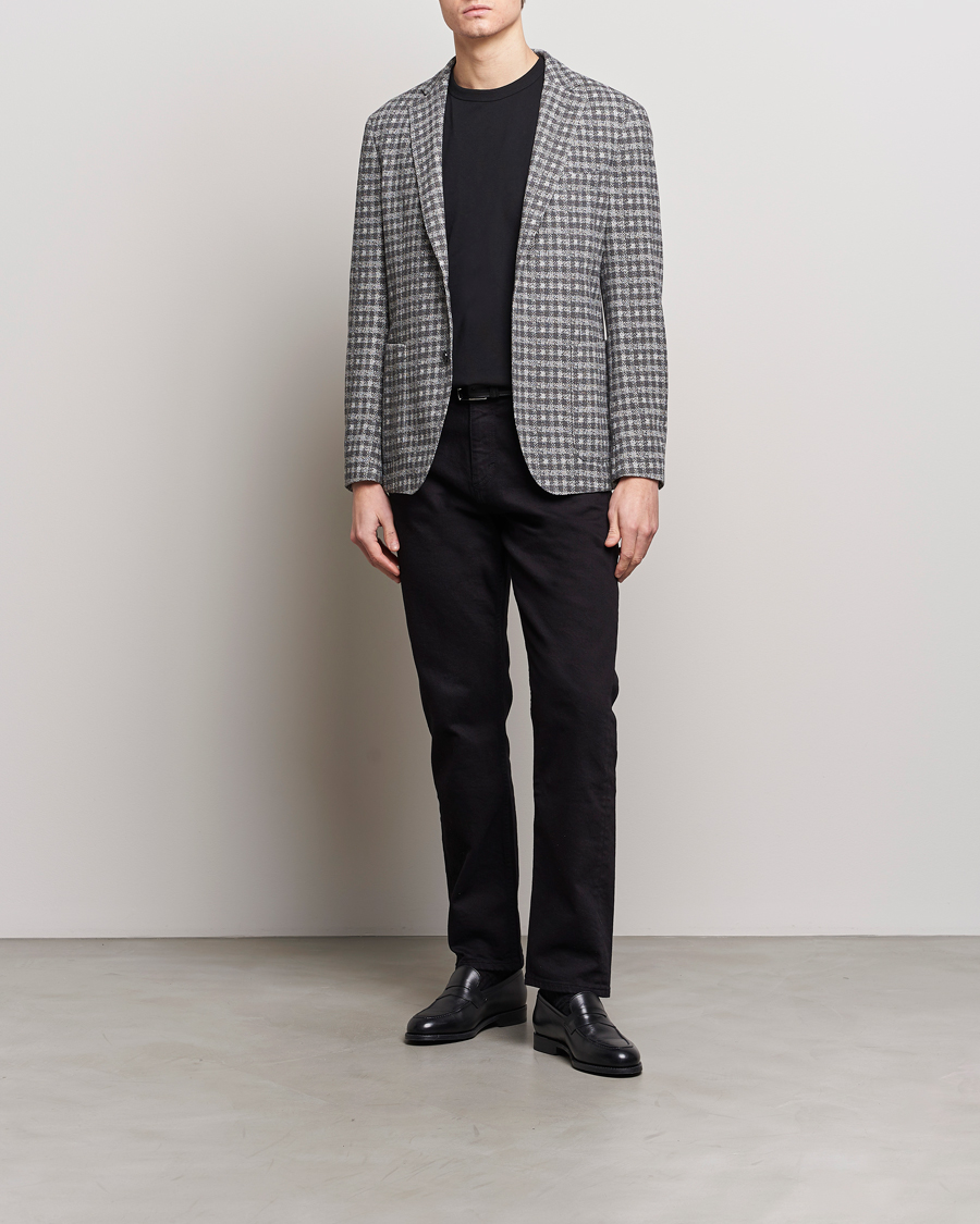 Men | Blazers | BOSS BLACK | Hanry Checked Jersey Blazer Silver