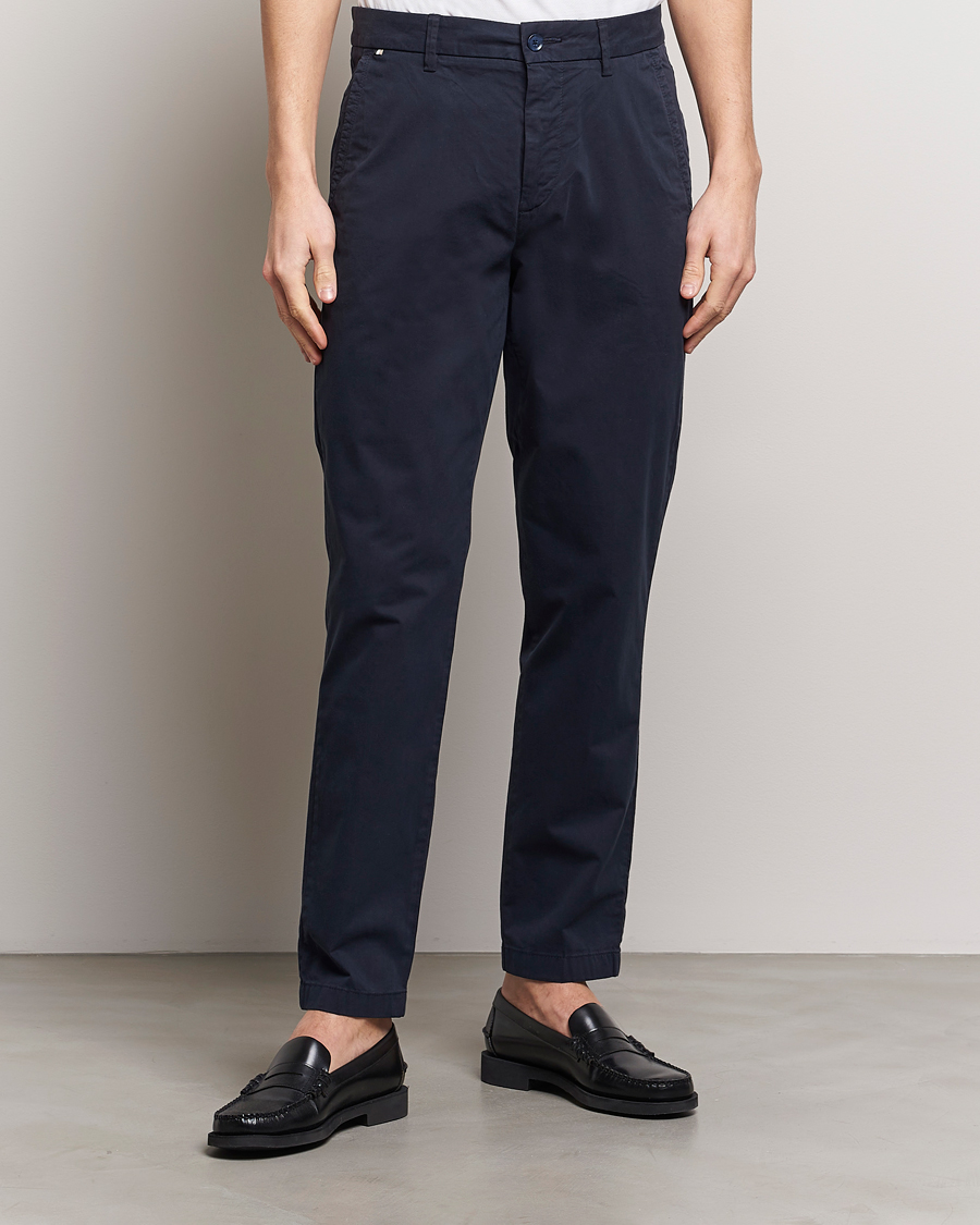 Men | Trousers | BOSS BLACK | Kaiton Cotton Pants Dark Blue