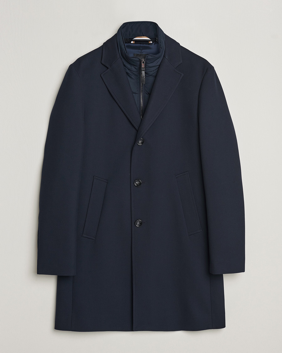 Men | Coats & Jackets | BOSS BLACK | Hyde Cotton Coat Dark Blue