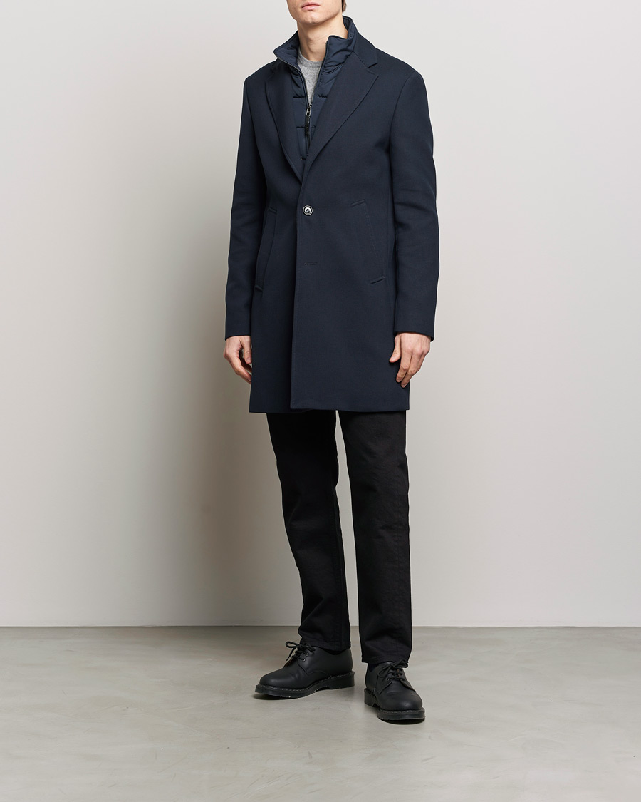 Men | Coats & Jackets | BOSS BLACK | Hyde Cotton Coat Dark Blue
