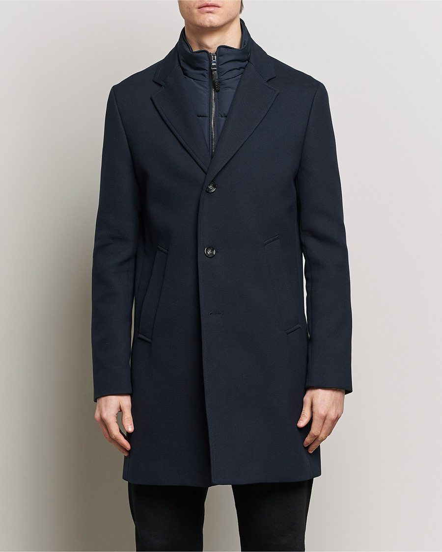 Men | Coats & Jackets | BOSS BLACK | Hyde Cotton Coat Dark Blue