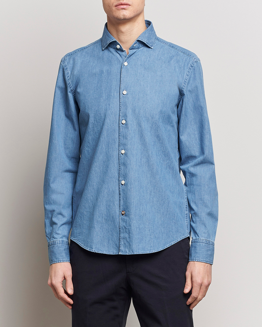 Herr | Casualskjortor | BOSS BLACK | Hal Cotton Shirt Medium Blue