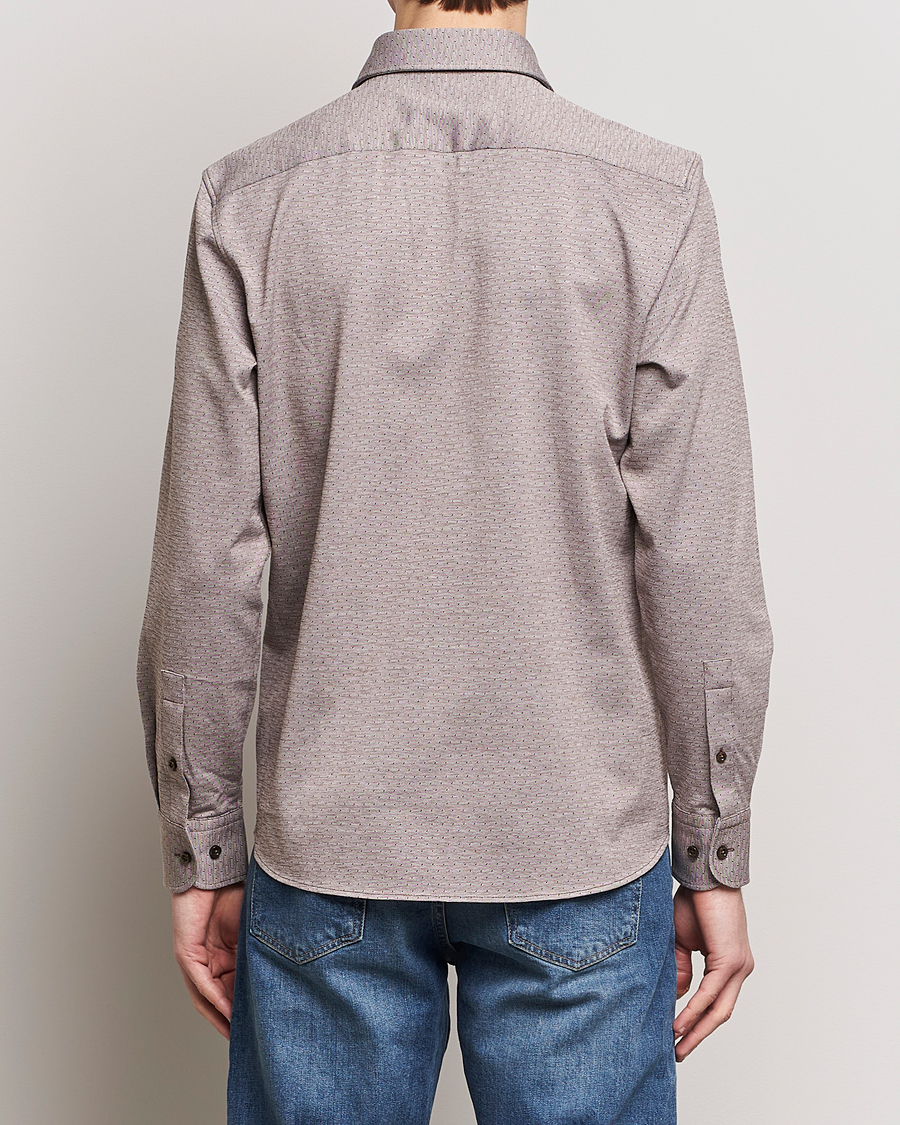 Men | Shirts | BOSS BLACK | Hal Cotton Jersey Shirt Open Brown