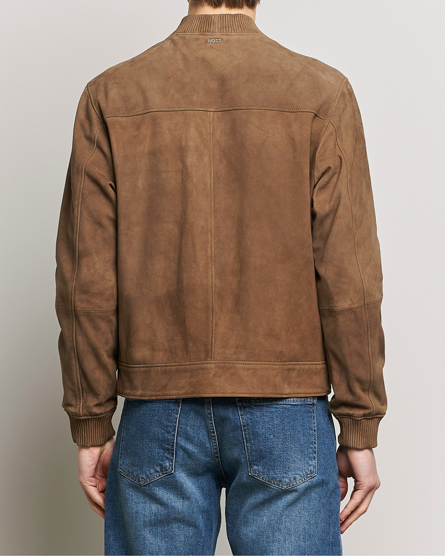 Men | Coats & Jackets | BOSS BLACK | Malbano Leather Jacket Open Brown