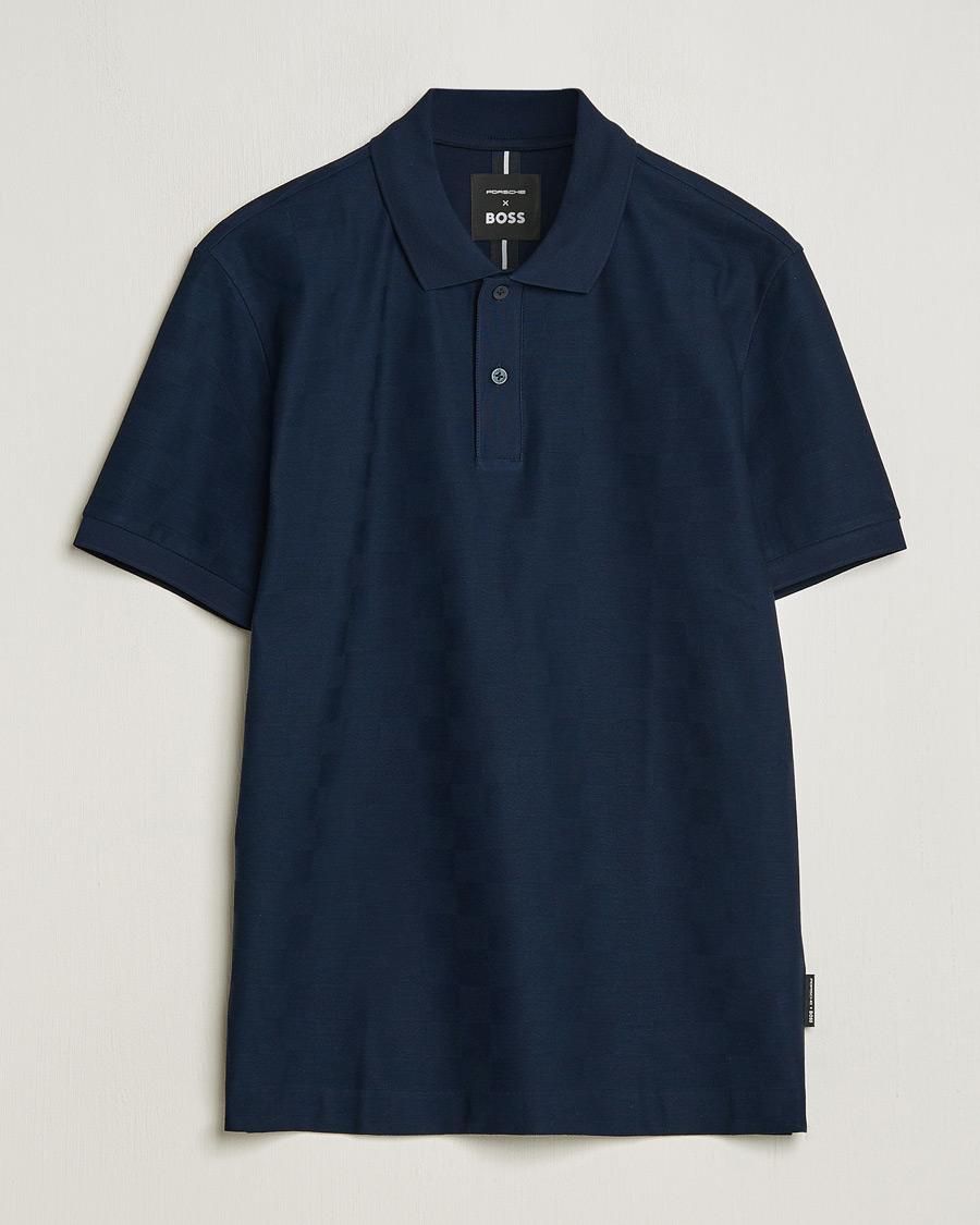 Men | Polo Shirts | BOSS BLACK | Porsche Parlay Jersey Piké Dark Blue