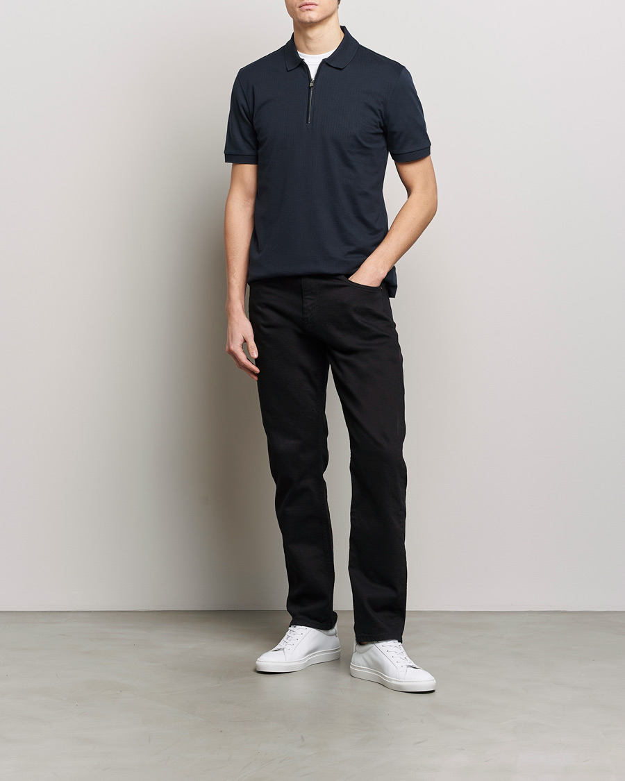 Men | Polo Shirts | BOSS BLACK | Polston Half-Zip Piké Dark Blue