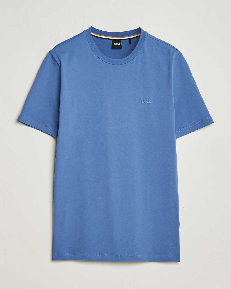 Men | T-Shirts | BOSS BLACK | Thompson Crew Neck T-Shirt Open Blue