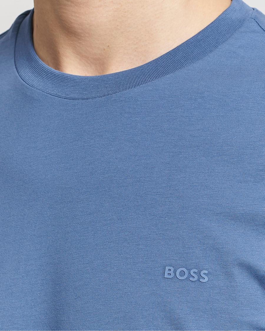 Men | T-Shirts | BOSS BLACK | Thompson Crew Neck T-Shirt Open Blue
