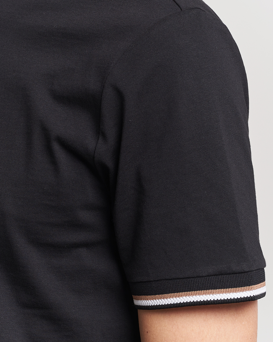 Men | T-Shirts | BOSS BLACK | Thompson Tipped Crew Neck T-Shirt Black