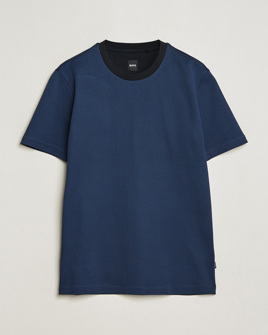 Men | T-Shirts | BOSS BLACK | Tiburt Crew Neck T-Shirt Dark Blue