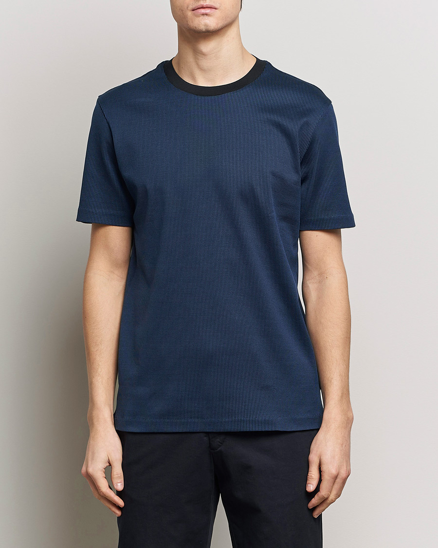 Men | T-Shirts | BOSS BLACK | Tiburt Crew Neck T-Shirt Dark Blue