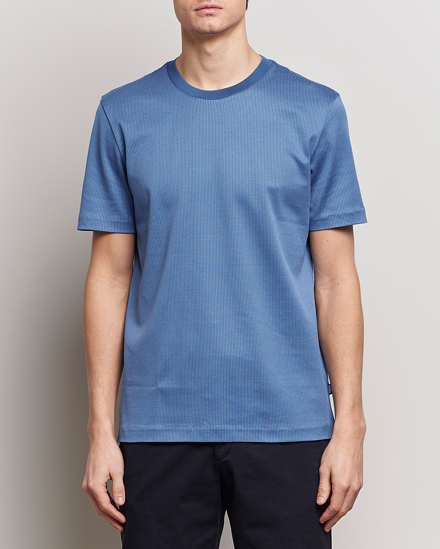 Men | Short Sleeve T-shirts | BOSS BLACK | Tiburt Crew Neck T-Shirt Open Blue