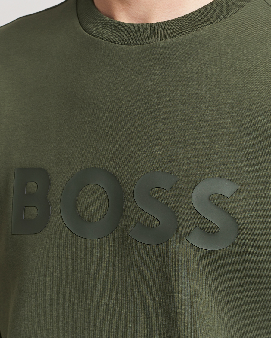 Men | Sweaters & Knitwear | BOSS GREEN | Salbo Logo Sweatshirt Open Green