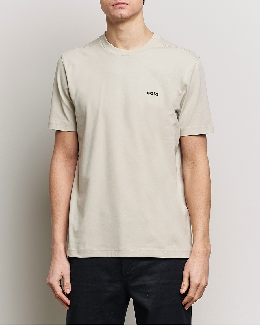 Men | Short Sleeve T-shirts | BOSS GREEN | Crew Neck T-Shirt Light Beige