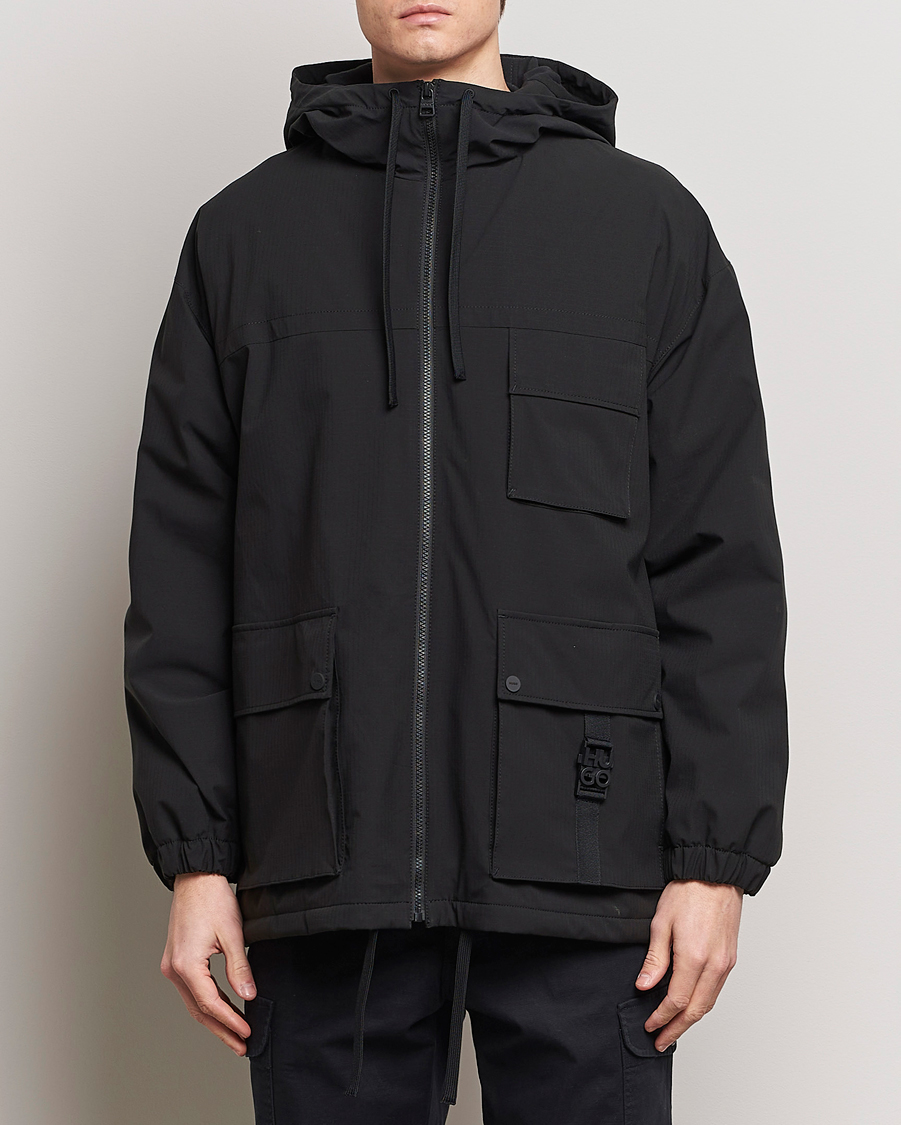 Men | Coats & Jackets | HUGO | Borjo Hooded Jacket Black