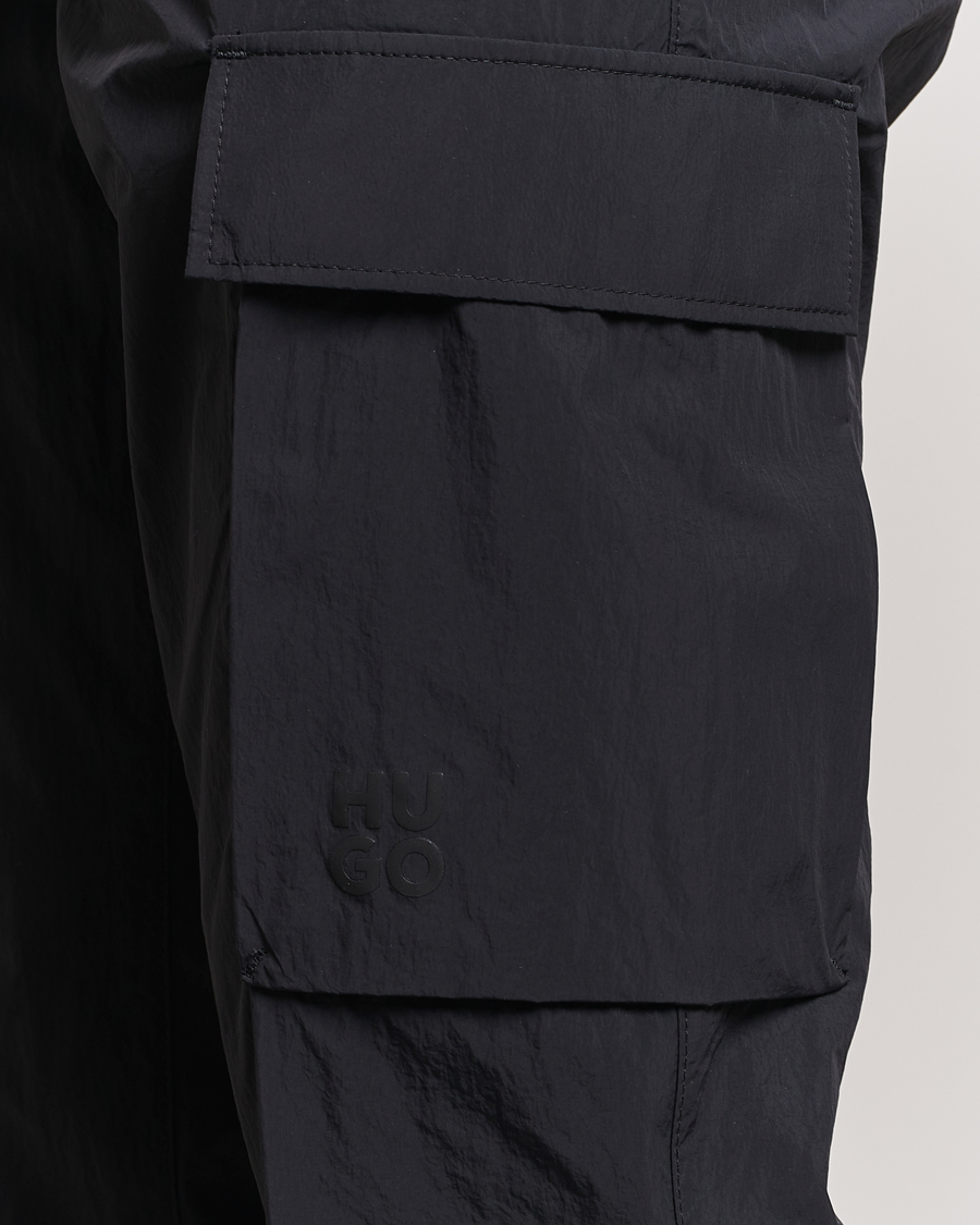 Men | Trousers | HUGO | Gero Nylon Cargo Pants Black
