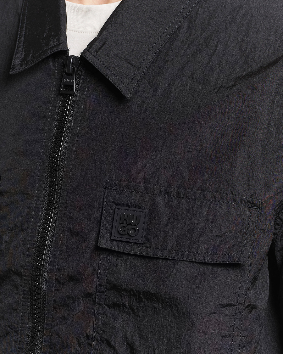 Men | Shirts | HUGO | Emalo Full-Zip Overshirt Black