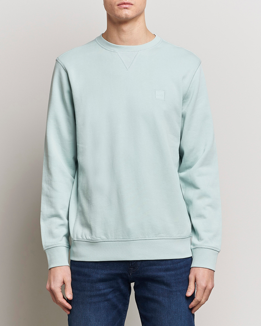 Men | Sweaters & Knitwear | BOSS ORANGE | Westart Logo Sweatshirt Turquoise