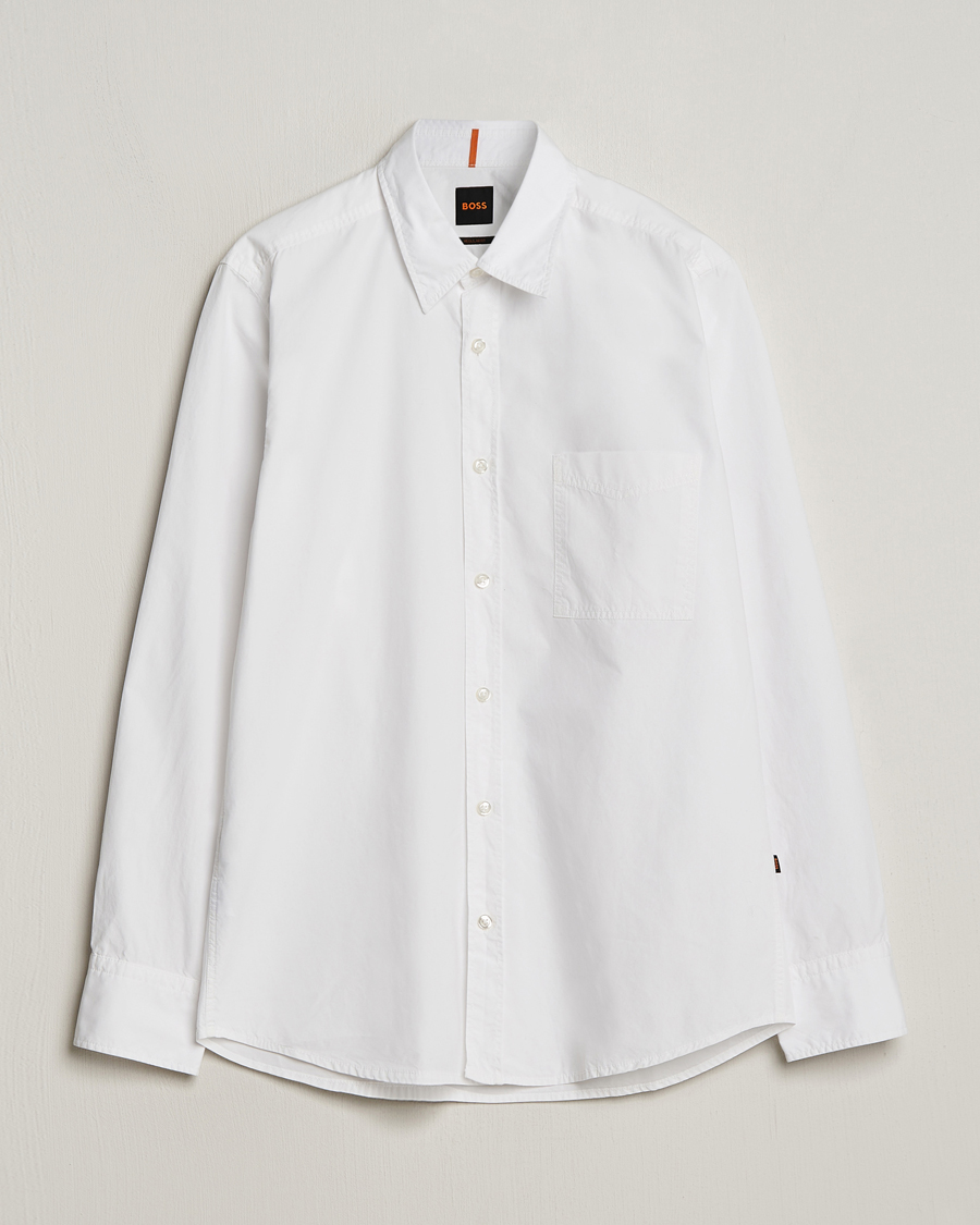 Men | Shirts | BOSS ORANGE | Relegant Cotton Pocket Shirt White