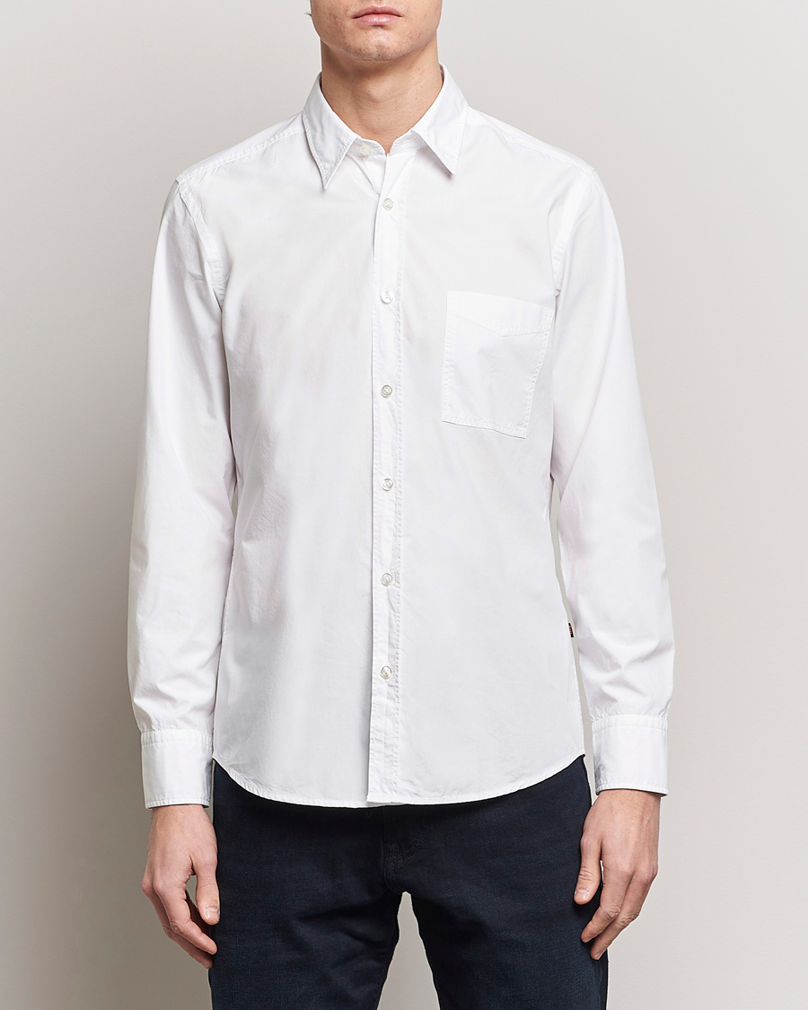 Men | Shirts | BOSS ORANGE | Relegant Cotton Pocket Shirt White